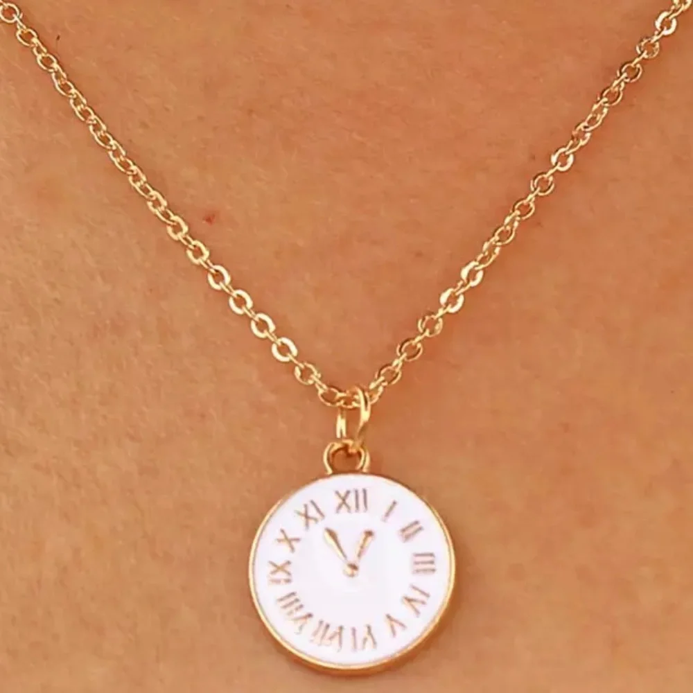 White clock necklace jewelry gift - Picture 1 of 1